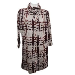 Cocogio Beige Italian Made Printed Coatigan